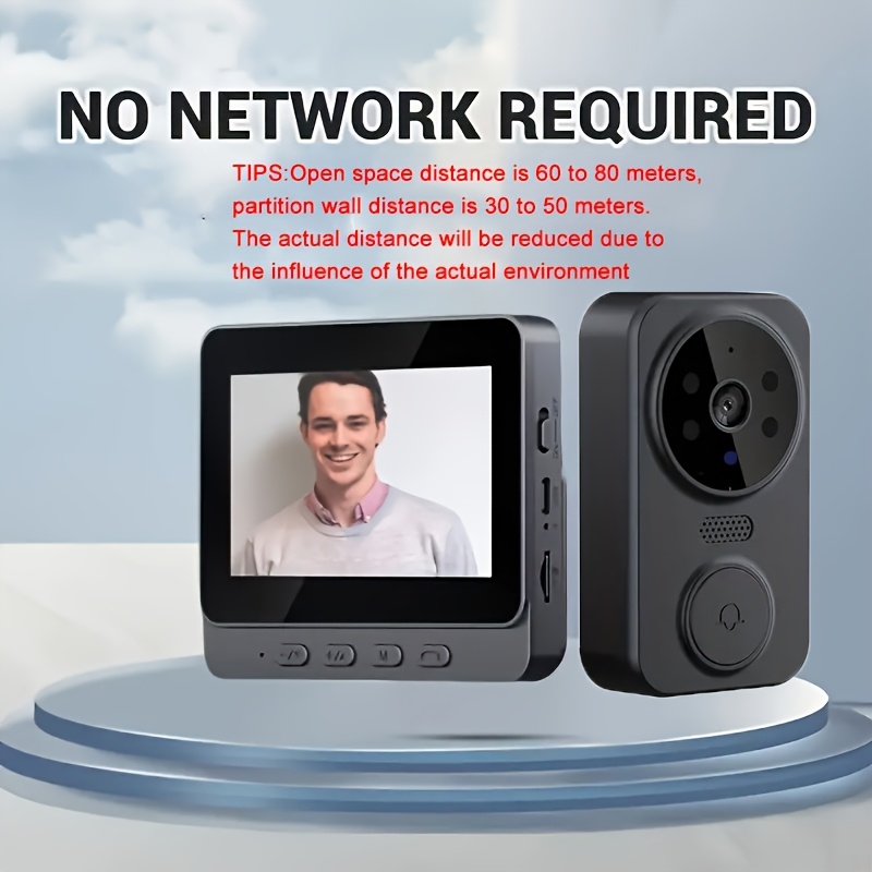 a visual doorbell screen two way audio intercom photo Temu