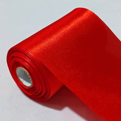 4 inch breed satijnen lint stof kerstlint voor snijceremonie kit opening stoel sjerp tafel haar auto strikken naaiwerk cadeauverpakking trouwfeest decoratie (5,5/11 yards)
