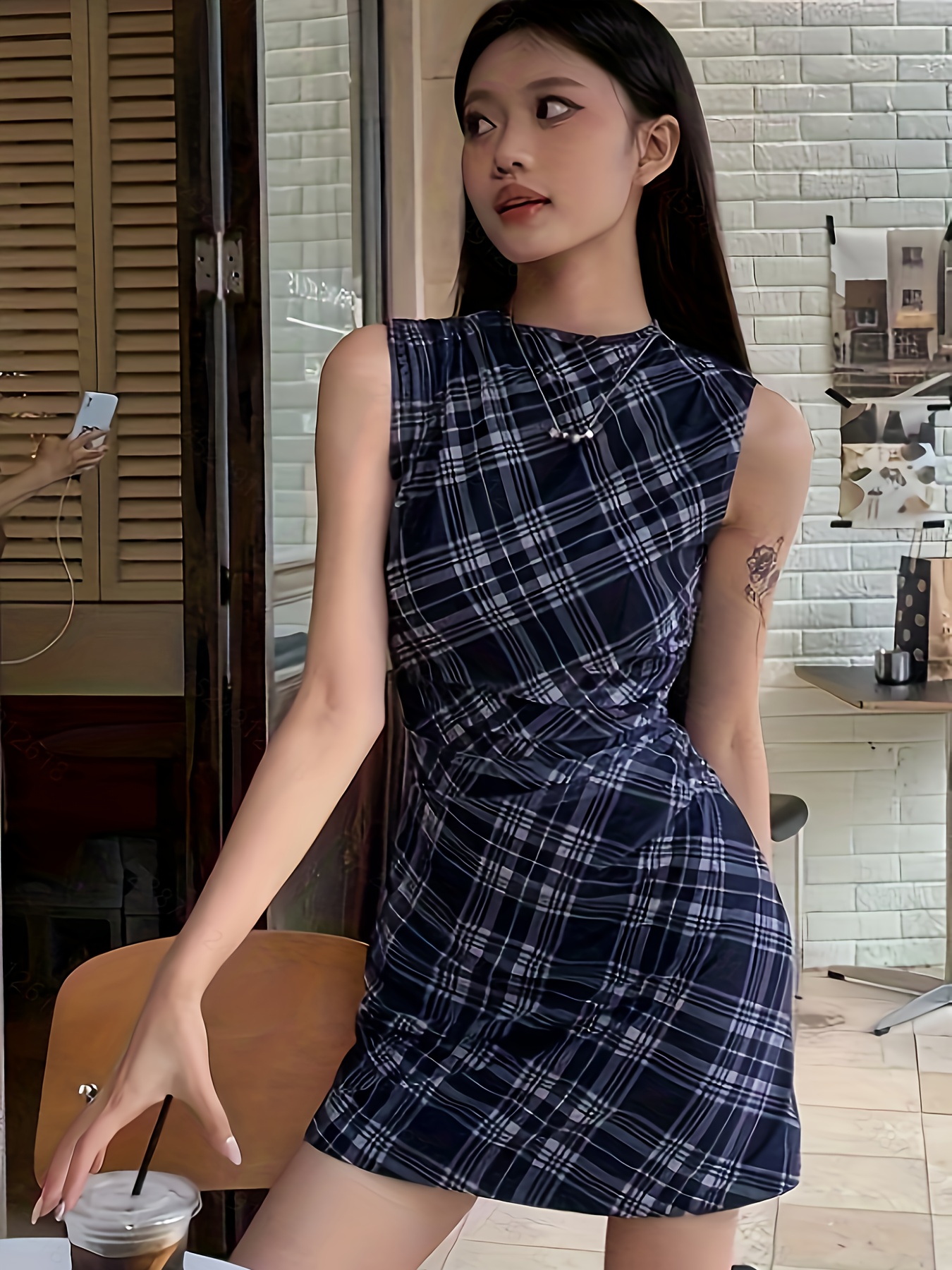 spring summer sleeveless petite dress women high waisted - Temu Bahrain