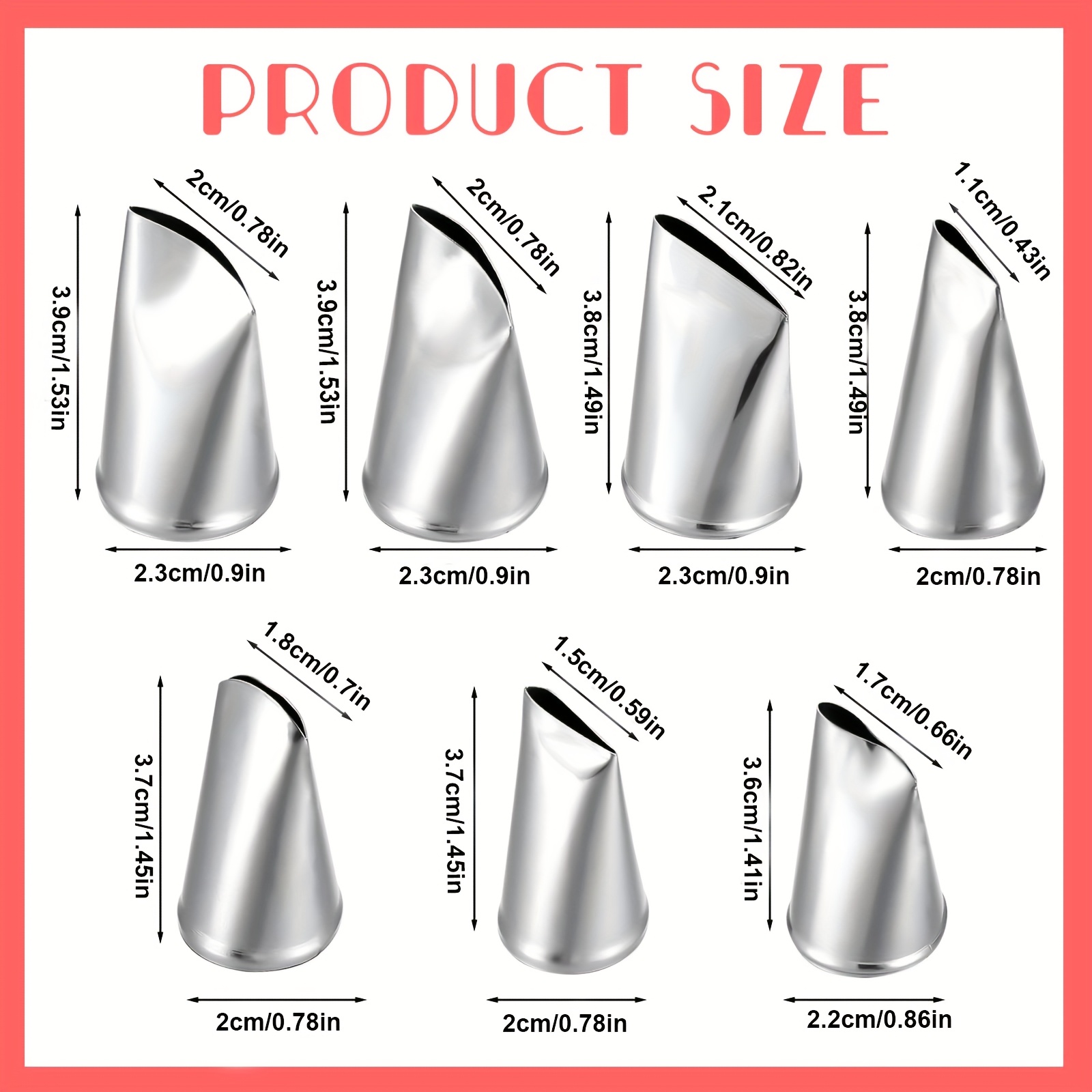 304 Stainless Petal Piping Tips, 7pcs, For Making Five-petal Flowers With Bean Paste And Cream Frosting, Suitable For Decorating Rose Petal Cakes, Small Roses, Camellias, And Peonies
