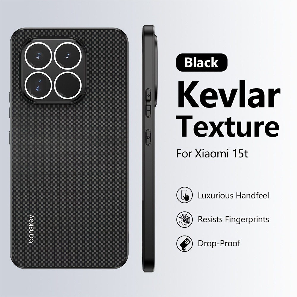 TEMU Custodia per telefono - Cover in fibra di carbonio testurizzata adatta per Xiaomi 15T/Per Xiaomi 15T Pro/14T/14T PRO, cover per telefono con