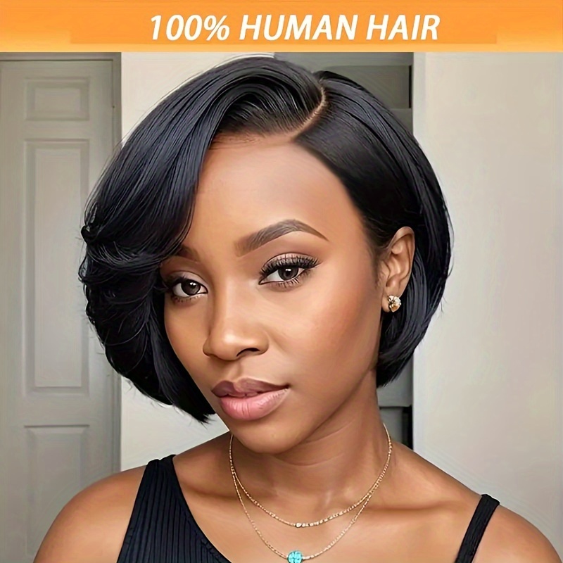 

Chic Short Curly Bob Wig For Women - 180% Density, Brazilian Remy Human Hair, Pre- With Baby Hair, Glueless 13x4 Hd Lace Front Cut