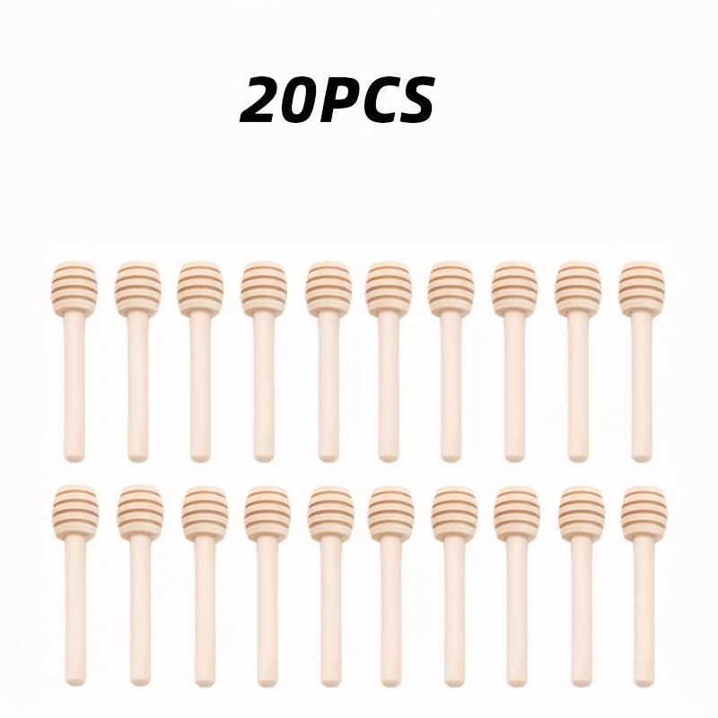 E-shop 20/40/60 Stück Mini-Honig-Rührstab - Holzstirrholz mit ergonomischem Griff zum Rühren, Gießen und Mischen von Honig - Küchenwerkzeuge zum