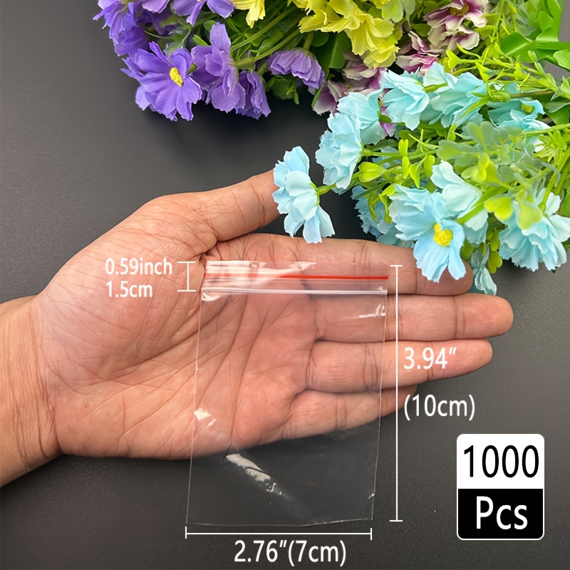 TEMU 1000pcs Plastic Packaging Bags, 1" To 6", Gift Bags, Clothes Pants T-shirt Clothing Additions Packaging, Outdoor Garden Decoration Packaging