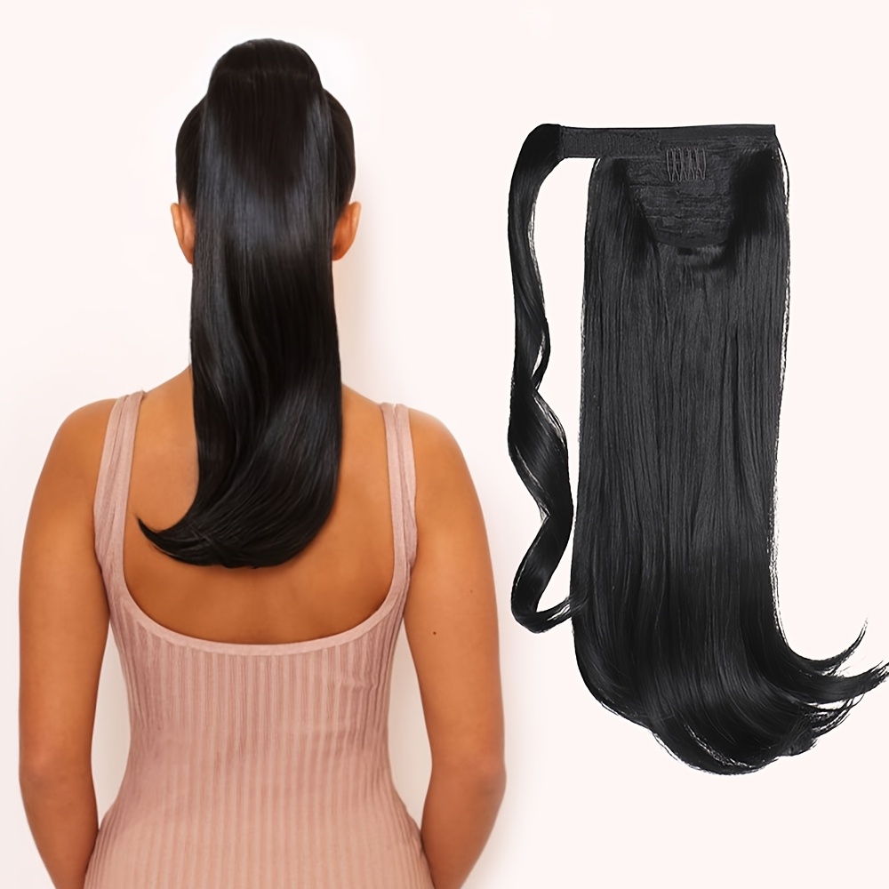Rallonge De Cheveux Synthétique Queue De Cheval Bouclée - Noir - Longue - Fixation Par Peignes - Neuf Sans étiquette