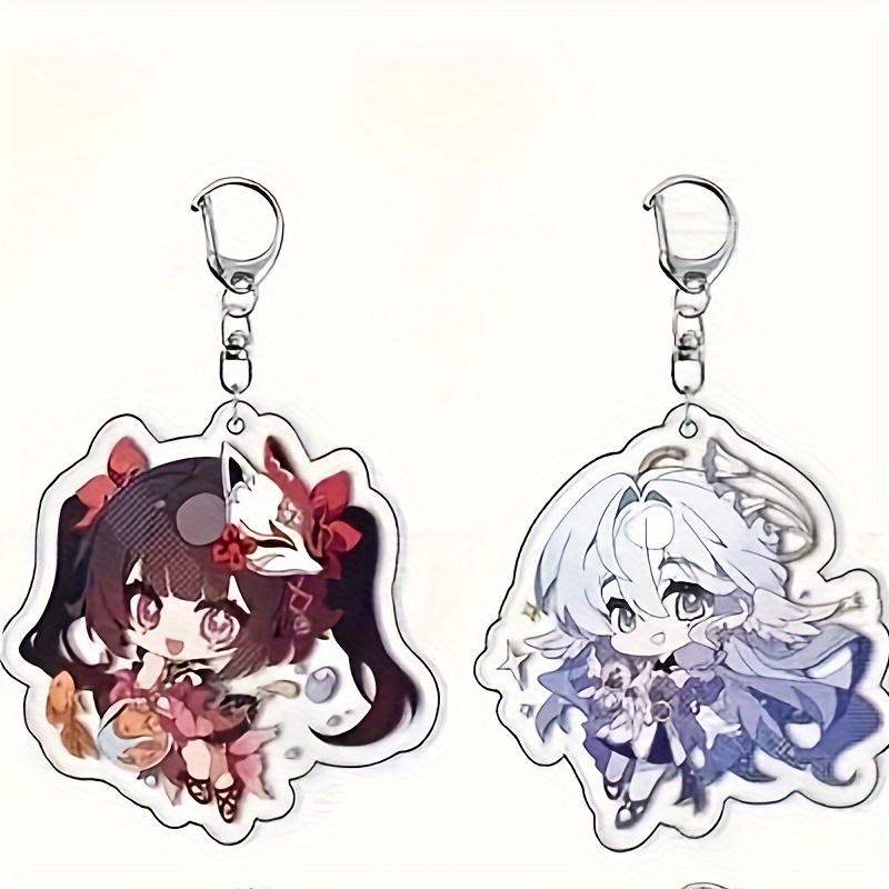 2pcs * 3rd Acrylic Keychains, Cute Chibi Character Key Rings, Non-Braided, Ideal for Gifts, Phone, Bag, Desk, and Home Decor