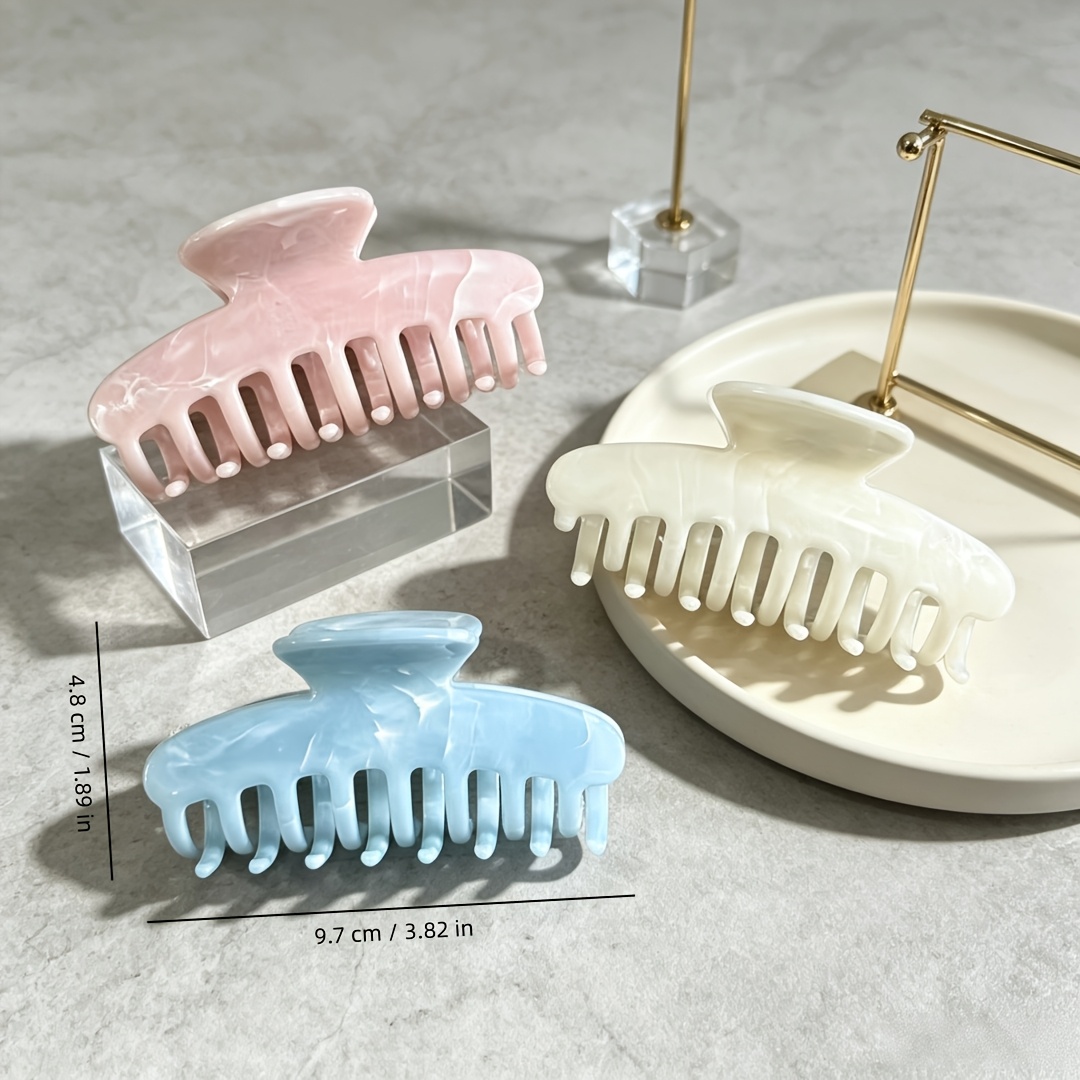3pcs Macaron Swirl Flat Hair Clip, Half-Round Shark Clip