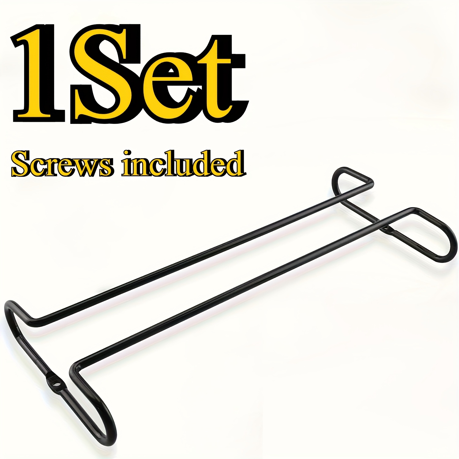 Heavy-duty Metal Wine Glass Rack - Wall-mounted Space- Under-cabinet Organizer With Adjustable Hooks, Suitable For Wine Glasses, Kitchen & Bar Accessories - With Screws, Smooth | Sturdy Construction