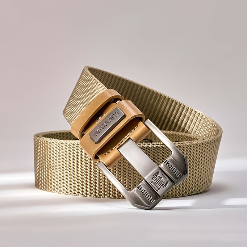 TEMU A Khaki/black/coffee/army Green Belt Alloy Pin Belt Men's Retro Versatile Outdoor Jeans Belt Extended Leather Belt