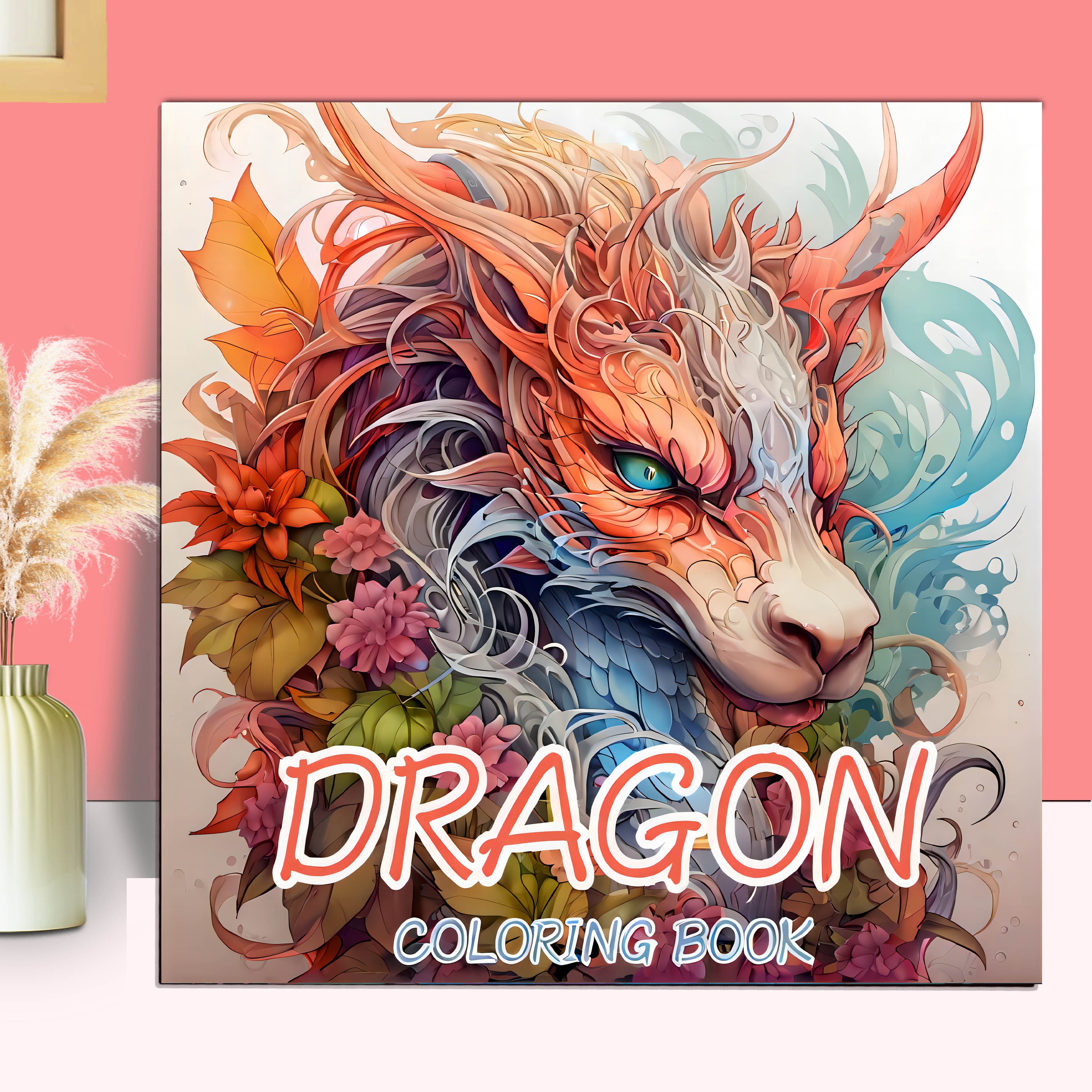 

Dragon-themed Adult Coloring Book - 20 Pages, Single-sided Print | Ideal Relax Gift For Family & Friends On Christmas, Halloween & More Coloring Book