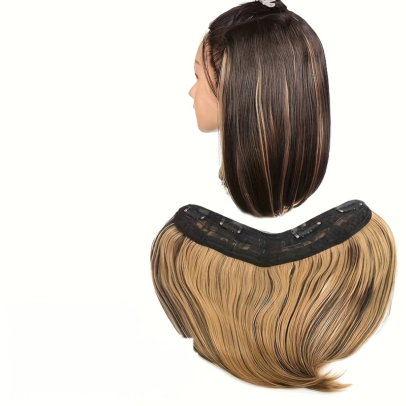 s clip in synthetic hair extensions 12 inch short straight  display picture 1