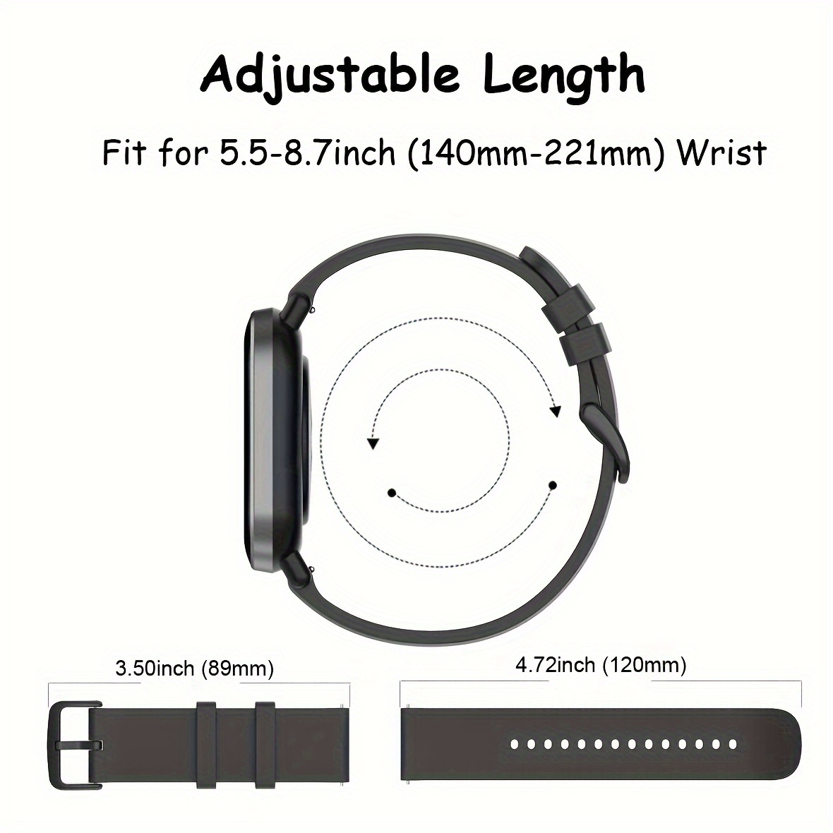 Wanme Silicone Bands for Amazfit GTS 4 / GTS 4 Mini / GTS 3 / GTS 2 / GTS  2e / GTS 2 mini, 20mm Quick Release Soft Breathable Sport Replacement Watch