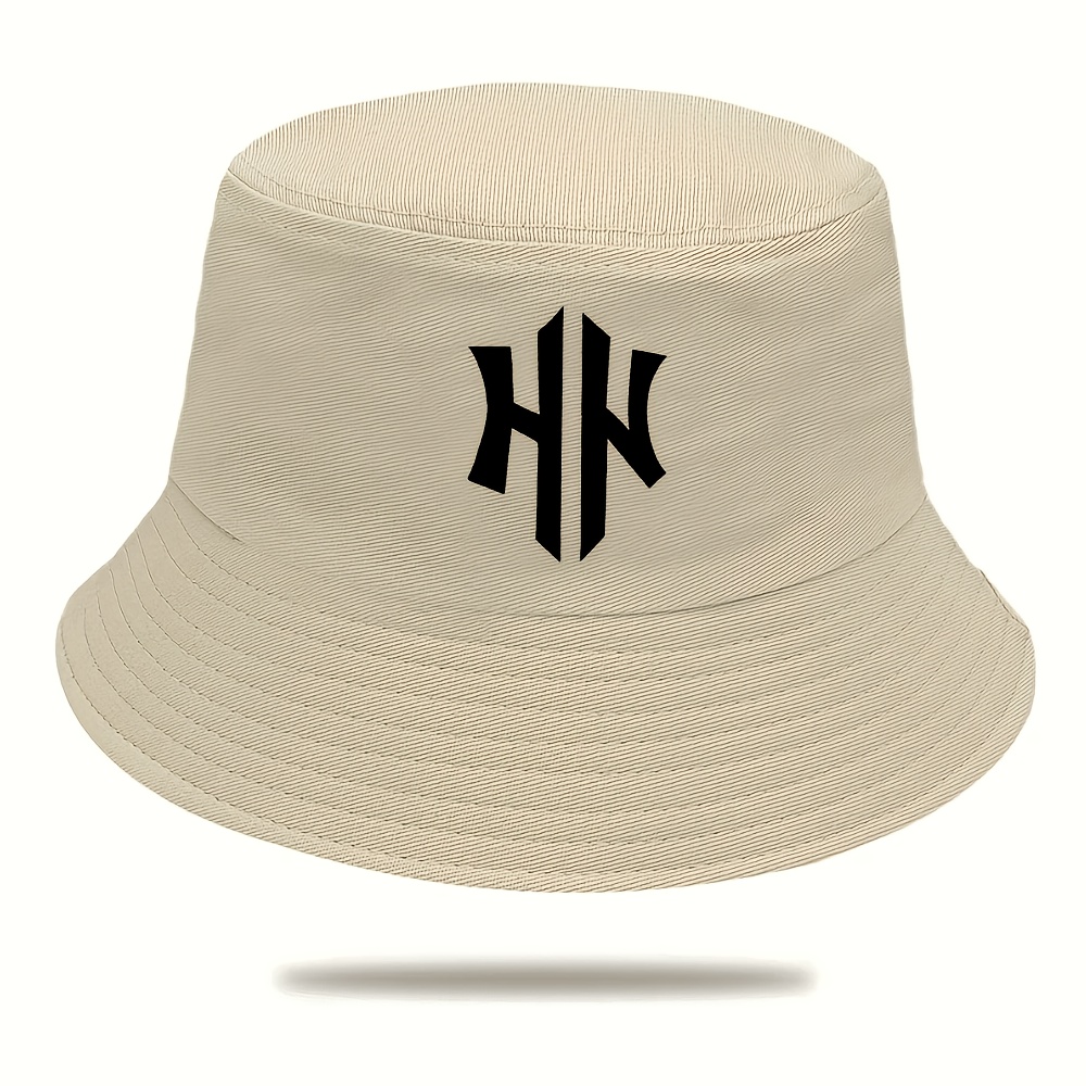 Image of [men's Fisherman Hat] 1pc Unisex Outdoor Fisherman Hat, Creative Letter Print Hat, Spring Summer Sunshade Hat, Suitable For Business Travel ( Hat Size When Purchasing)