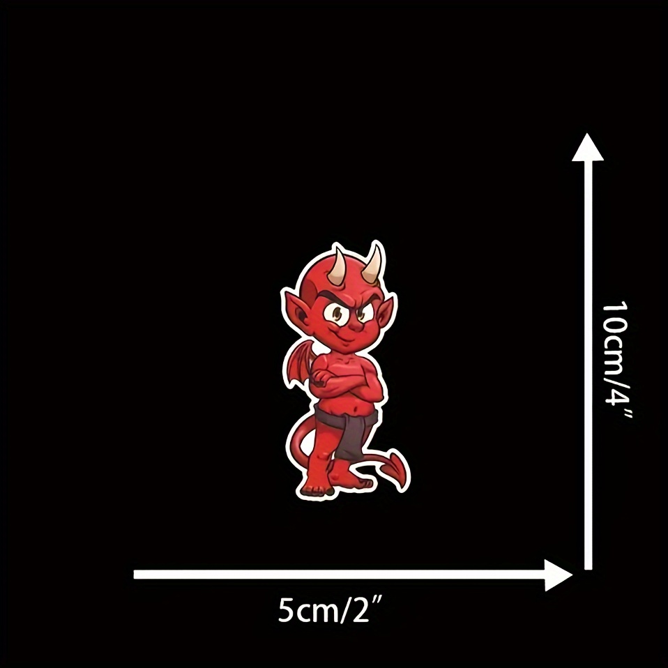 Image of Monster, Horror Creative Theme 1 Pair Red Demon Vinyl Stickers - Suitable For Motorcycle Car Truck Van, Computer Laptop Body Window Gas Tank Multi-functional Stickers