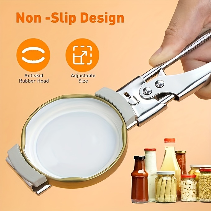 versatile stainless steel jar opener adjustable non   for easy opening of jars bottles   outdoor dinners kitchen essential details 0