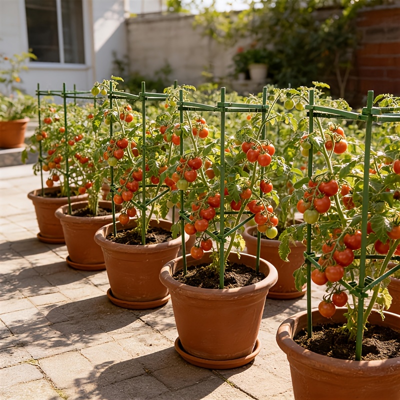 E-shop 3er-Set strapazierfähige Metall-Stativstützen für Kletterpflanzen im Garten – speziell für Tomaten, 11 Zoll breit, 23,6 Zoll hoch, geeignet für