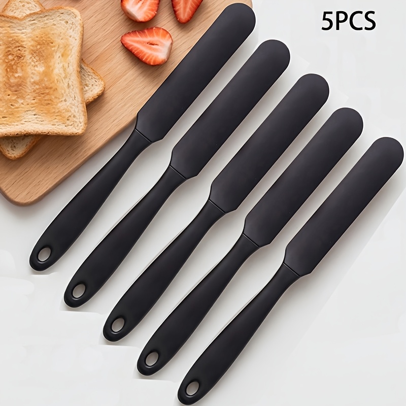 Image of 5 Silicone Spatulas, Cream Scrapers, Cake Spatulas, Bread Jam Knives, Mixing Knives, Baking Tools, Food-grade Material, Long Strip Split Spatulas, Kitchen Shovels