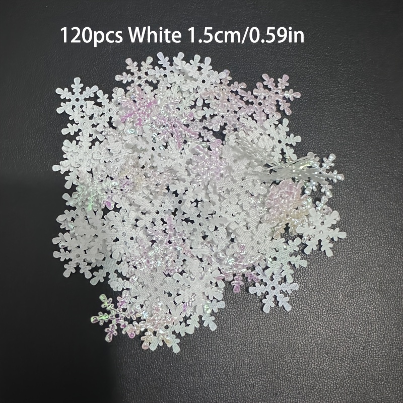Image of 120/240pcs Color Random, Snowflake Design Sprinkle, Desktop Decoration Sprinkle, Party Decoration Supplies, Christmas Decoration Supplies, Winter Decoration Supplies,for Christmas, Halloween