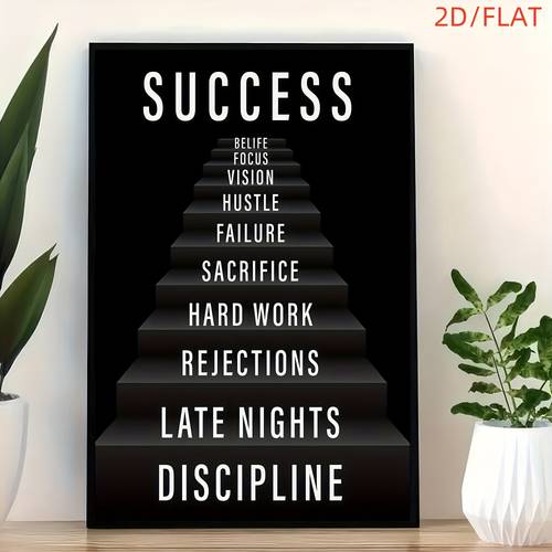 2d flat 2d flat 1pc motivational to success oil painting canvas print posters decoration painting suitable for home office bedroom living room cafe wall decoration home decoration perfect gift for friends