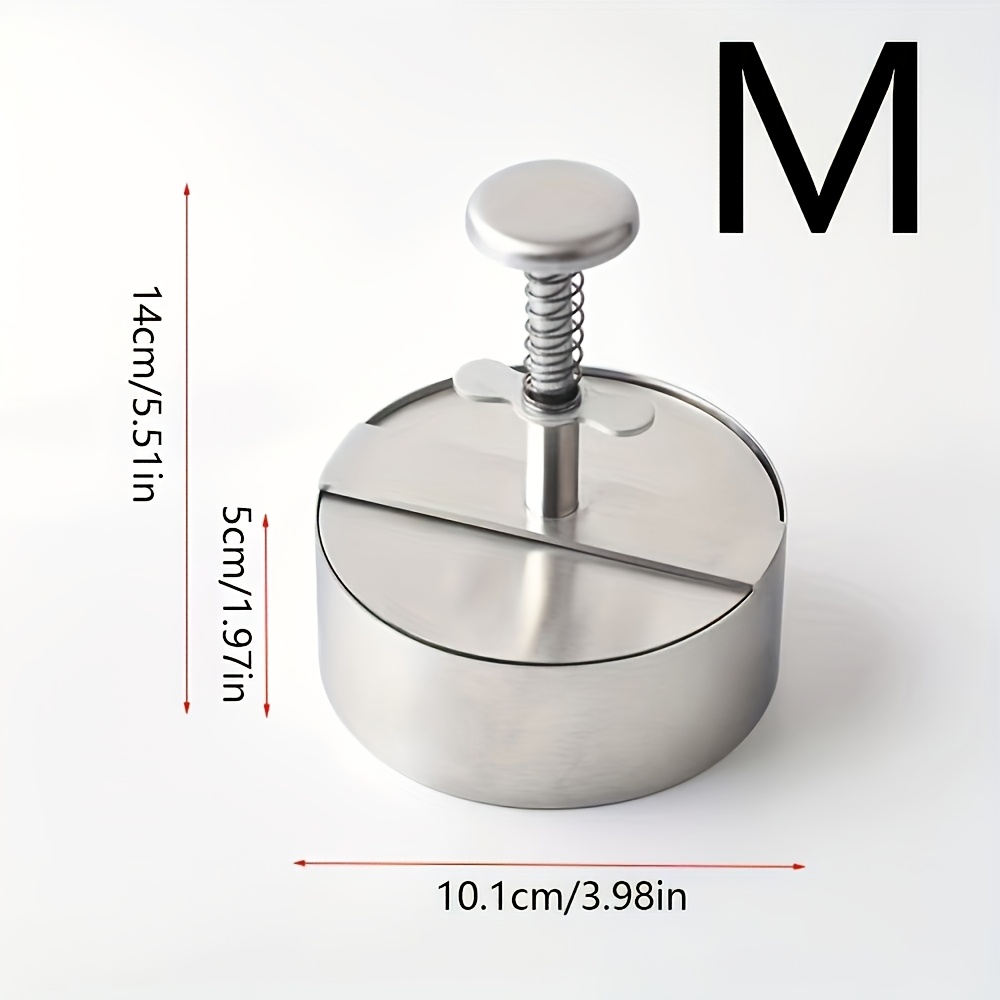 TEMU Manual Burger Patty Press 304 Stainless Steel Round Meat Mold Optional Tool