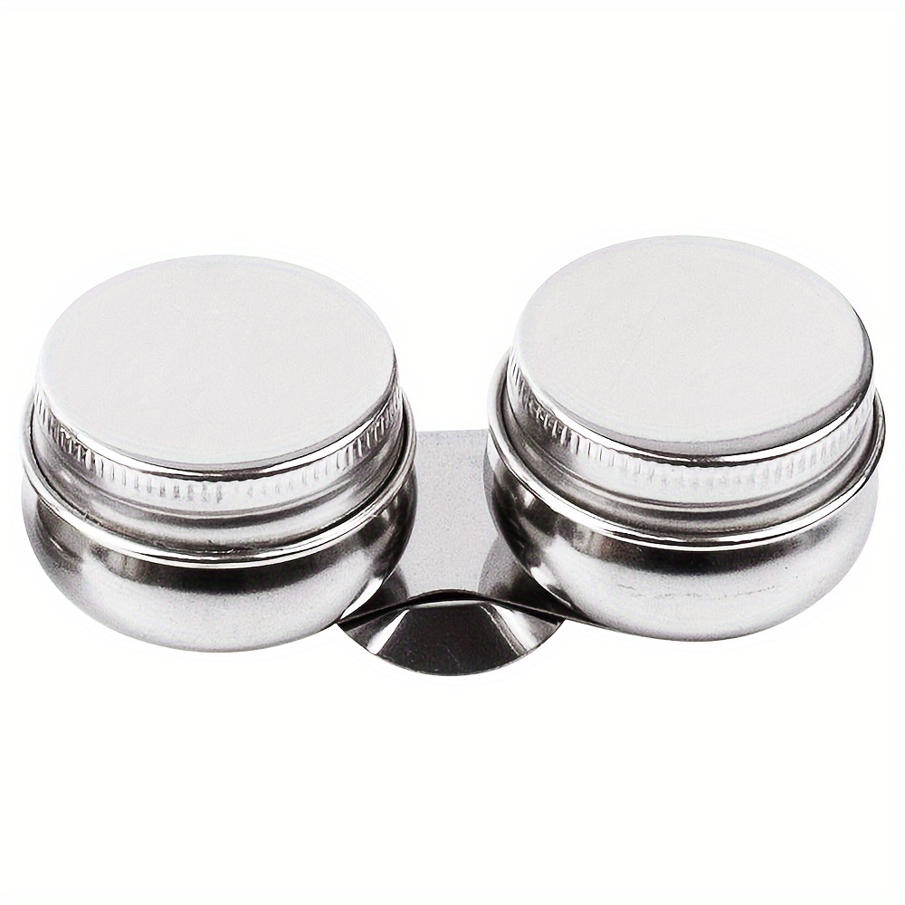 

1pc Stainless Steel Double Palette Cup With Screw Lid And Clip - Suitable For Artists, Students Gouache, Watercolor, Acrylic And Oil Painting Supplies