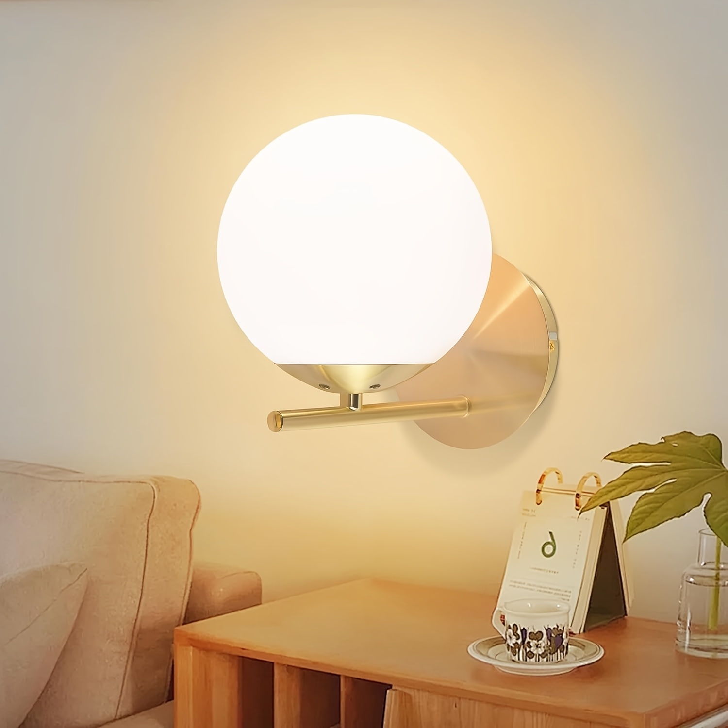 Image of Vintage Design Wall Lamp For Bedroom, Suitable For , Bedroom, Living Room (bulb Not Included)
