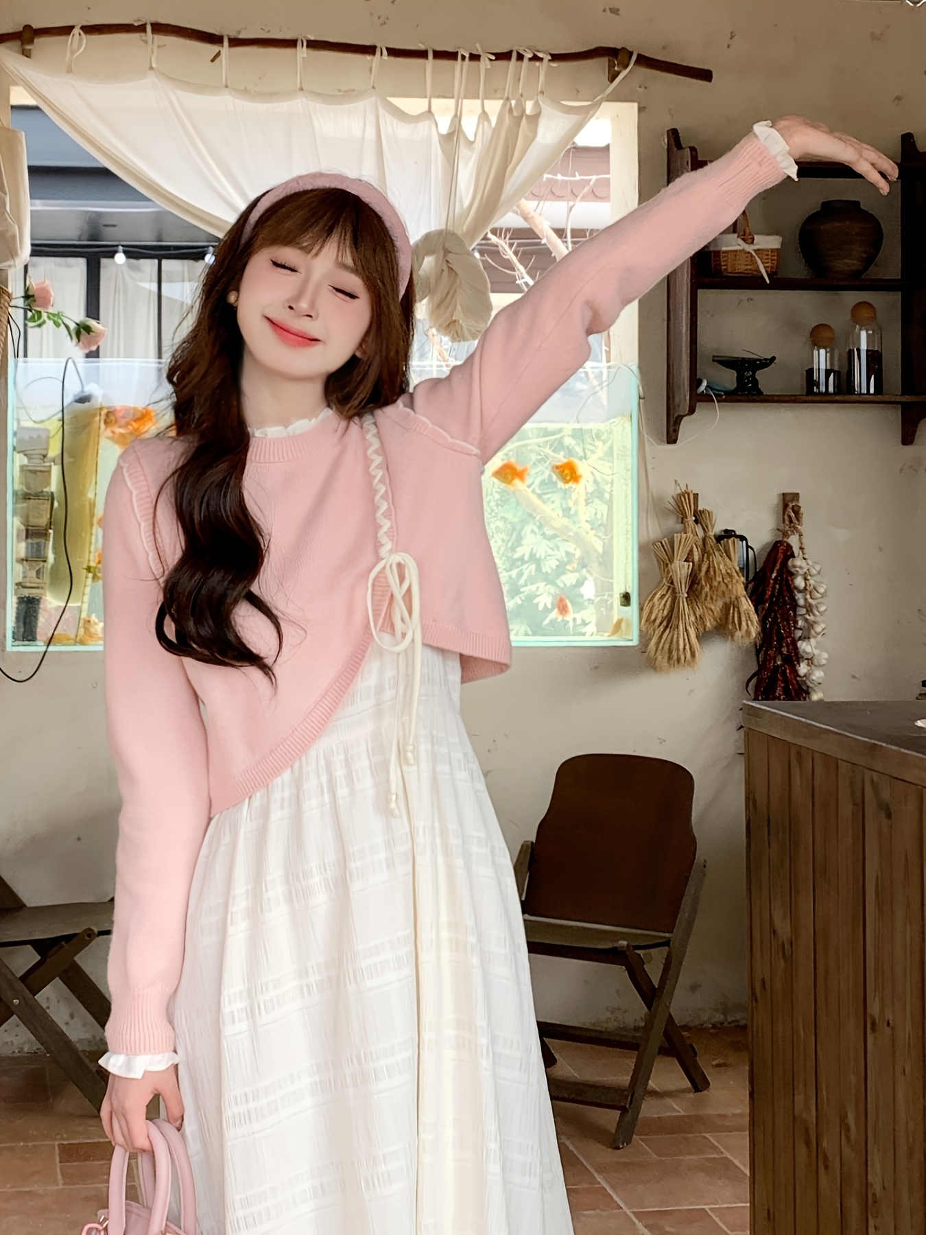 mutu tie front sweater cover women 2025 spring - Temu Oman