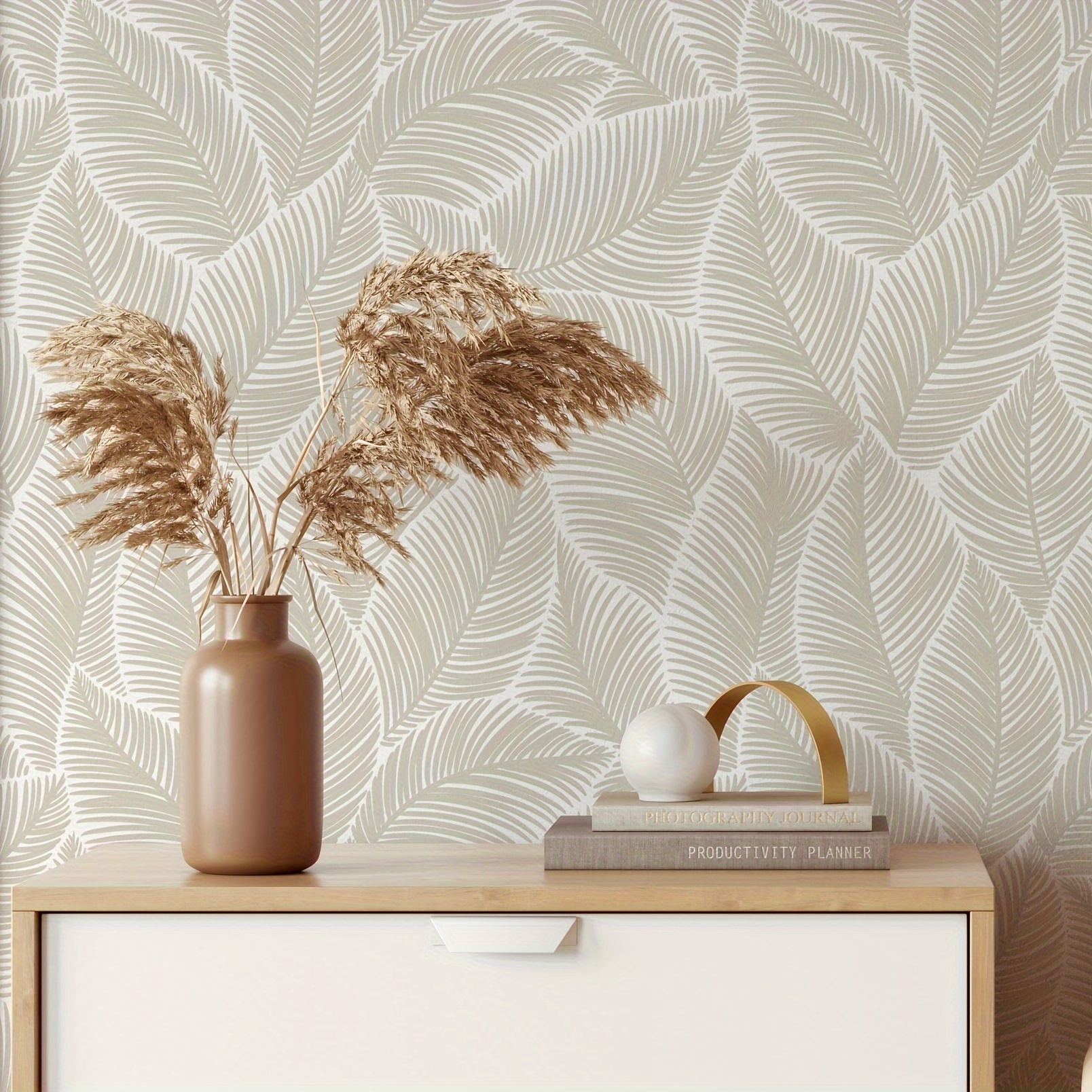 17 7 inches x 6 5 9 8 feet x 1pc creative striped leaves peel and stick wallpaper waterproof removable wall stickers home decor wall art wall decoration room decoration