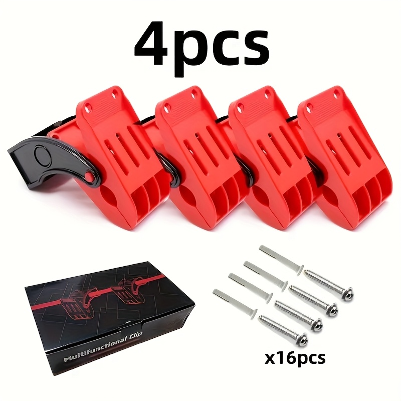 TEMU 4pcs Car Wash Floor Mat Clamps, Car Wash Towel Auxiliary Clip, Swivel Large Anti-slip Stainless Steel Spring Clamps Wall-thickened Car Foot Pad