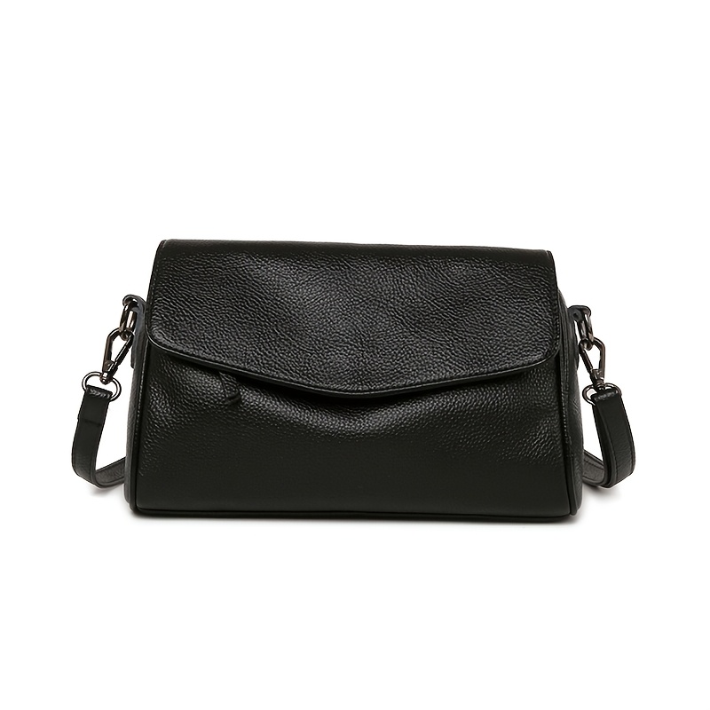 Image of Women' Genuine Leather Crossbody Bag With Cowhide - Adjustable Strap & Zipper Closure, Grain Handbag Suitable For, Travel, Everyday Use - /