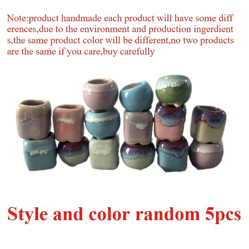 Image of 1 Or 3 Or 5 Colored And Shaped Mini Thumb Pots, Succulent Plant Pots, Suitable For Home Gardening Mini Pots Gardening Gift For Home Decor