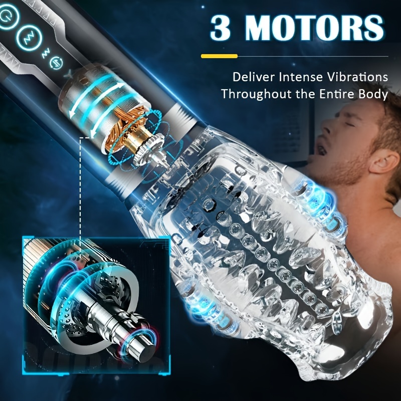 male body sex toy New 2 In 1 Men Male Double Head Vagina Anall Vibrating Masturting Cup Male  Masturbator Sex Toy main image 1