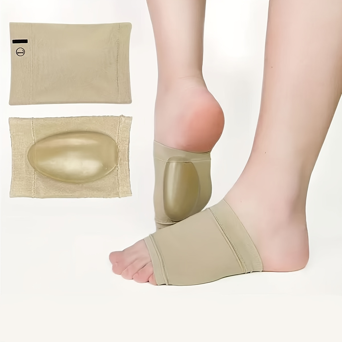 TEMU 아치 지지, 젤 쿠션 디자인, 탄성, 통기성, 미끄럼 방지 기능이 있는 부드럽고 편안한 뒤꿈치 지지대 한 쌍. 남녀 모두에게 적합하며, 캐주얼 스포츠 신발을 위한 하루 종일 편안함을 제공합니다.