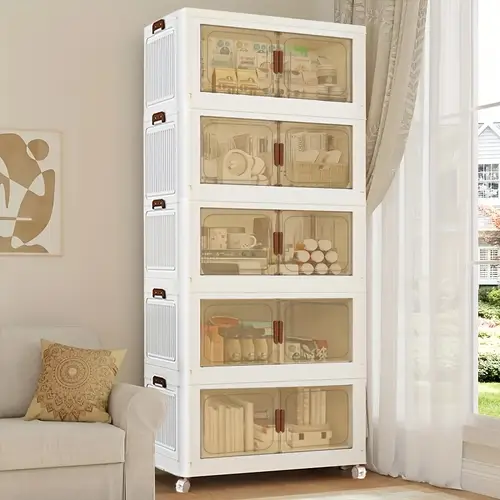 5 1 layer of folding a locker the kitchen bin large double cabinet fittings furniture with cover and wheel large locker to store clothes snacks toys and books home office outdoor folding container 2 3 4 5layer