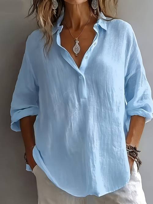 item picture womens cool v neck linen shirt black loose fit half sleeve casual and artistic flattering drape breathable and comfortable versatile color