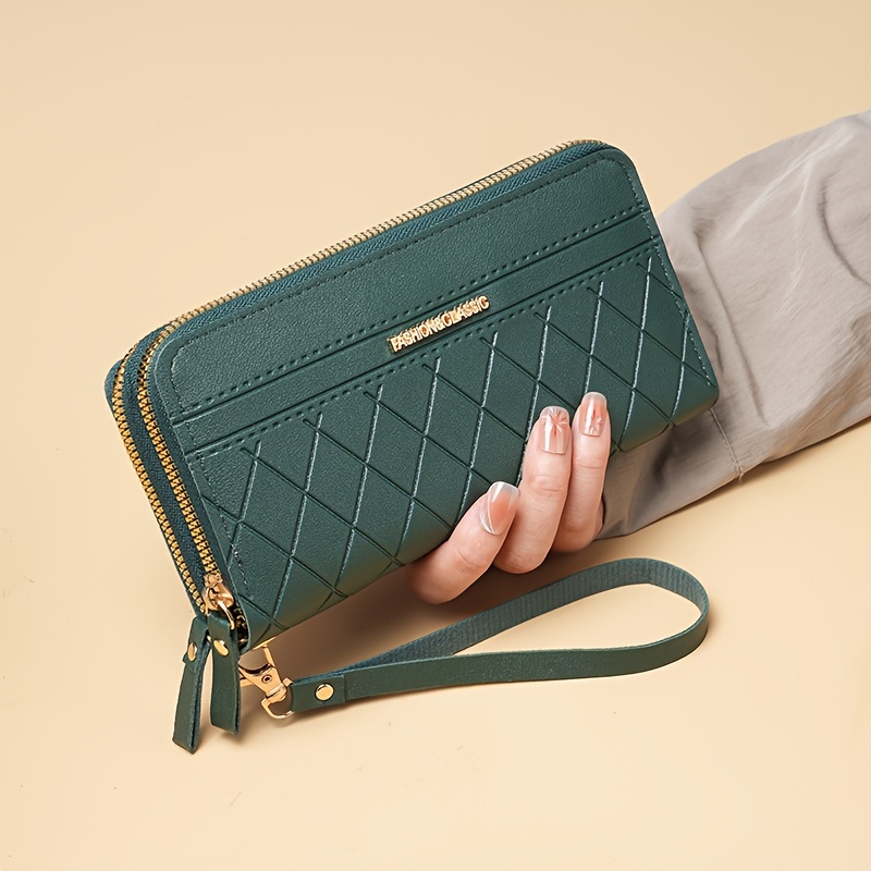 Double Layer Zipper Long Wallet, Fashion Clutch Bag, Women Wristlet Coin  Purse, Mobile Phone Bag With Multi Card Slots