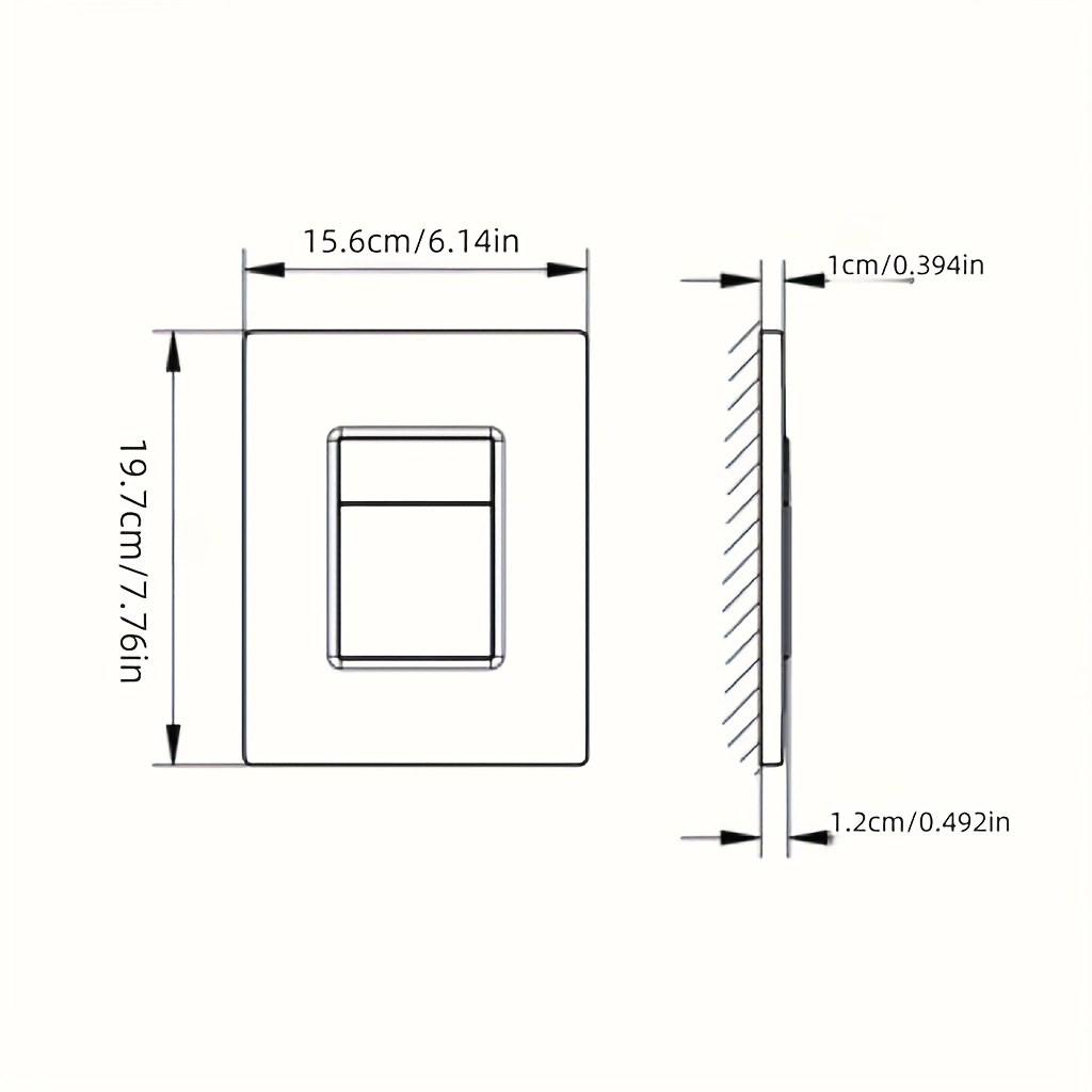 Glam Style Double Pneumatic Tank Panel, patvarus plastikas, juodas su raudonais akcentais - universalus, tinkantis moderniems tualeto, lengvai montuojamas, vamzdžio dangtelis | Modernus estetinis | Jautrus akcentas