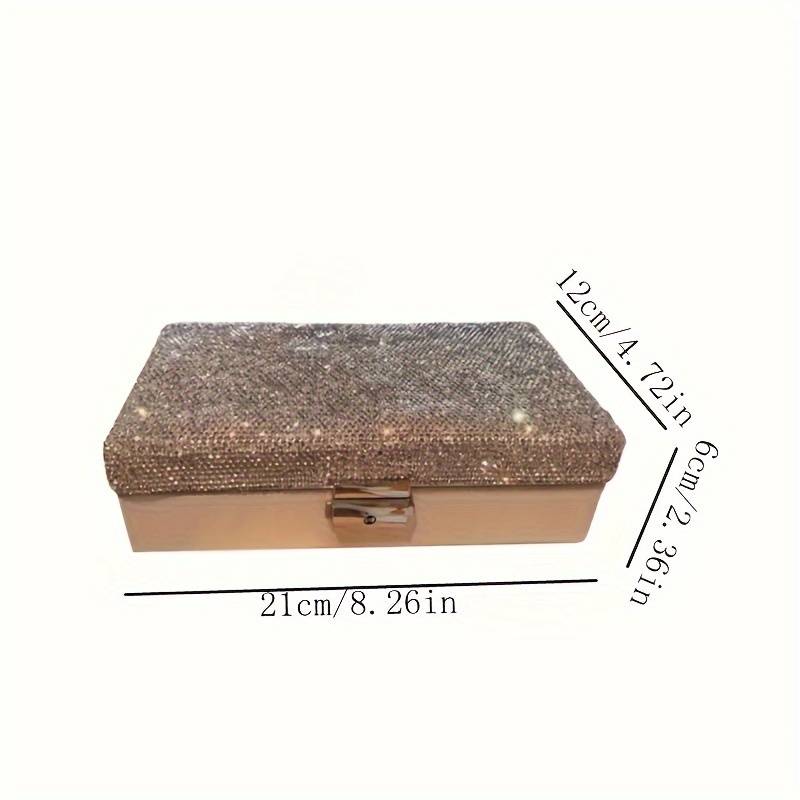1pc   box with lock large capacity jewelry organizer case elegant white exterior sparkling   interior secure locking lid for necklace ring earrings bracelet storage perfect gift for women birthday anniversary housewarming home or travel use jewelry organizer storage   decorative embellishments     design       baskets bins baskets bins containers for   Product details 6