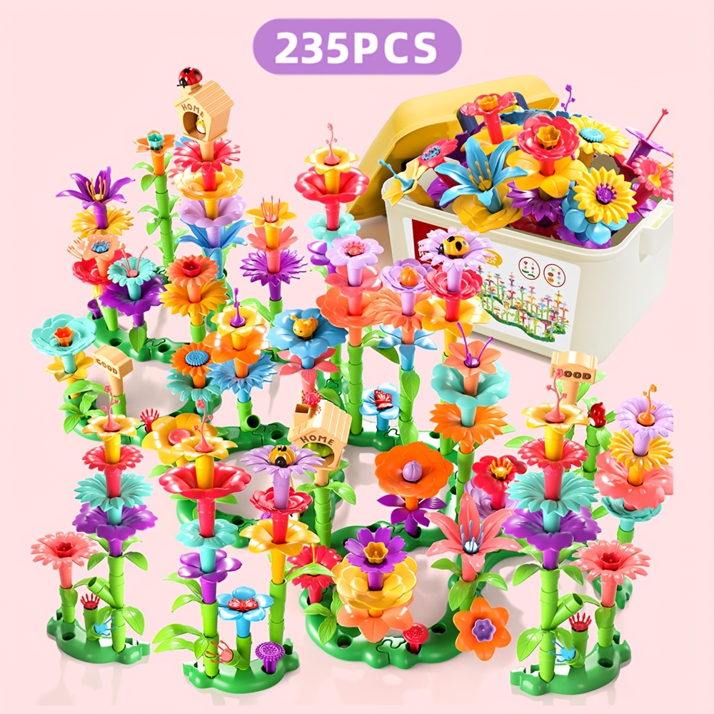 Flower Garden Building Blocks for Girls, DIY Educational Activity