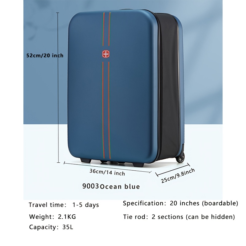 Lightweight Multifunctional Trolley Suitcase with Single Direction Wheel