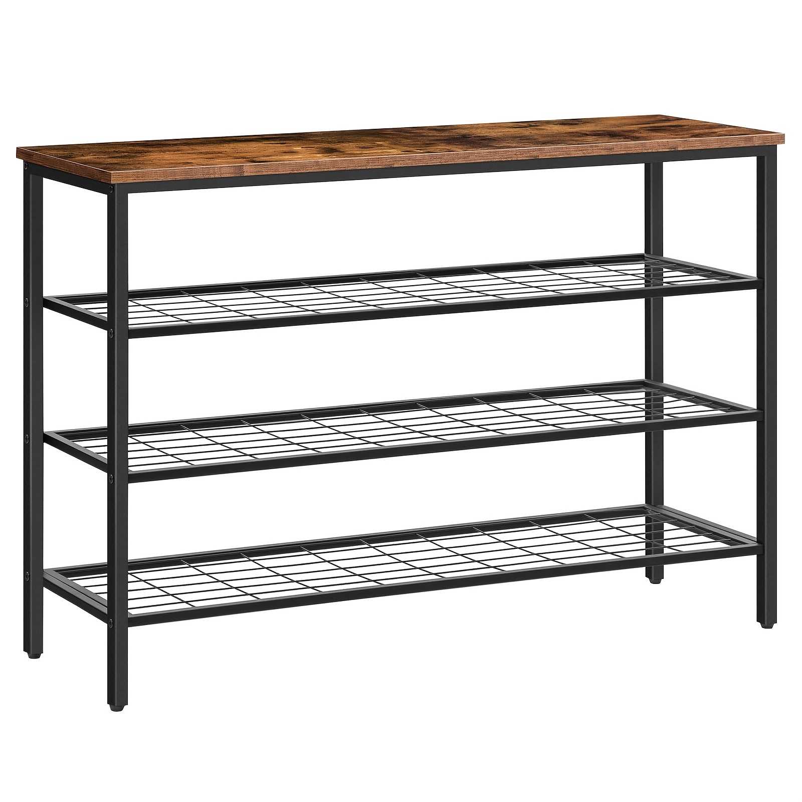 Image of Four-tier Shoe Rack, Shoe Storage Rack, Suitable For Entrance, Living Room, And Bedroom, Narrow Shelf (100 X 30 X 68cm), Industrial Style Dark Brown