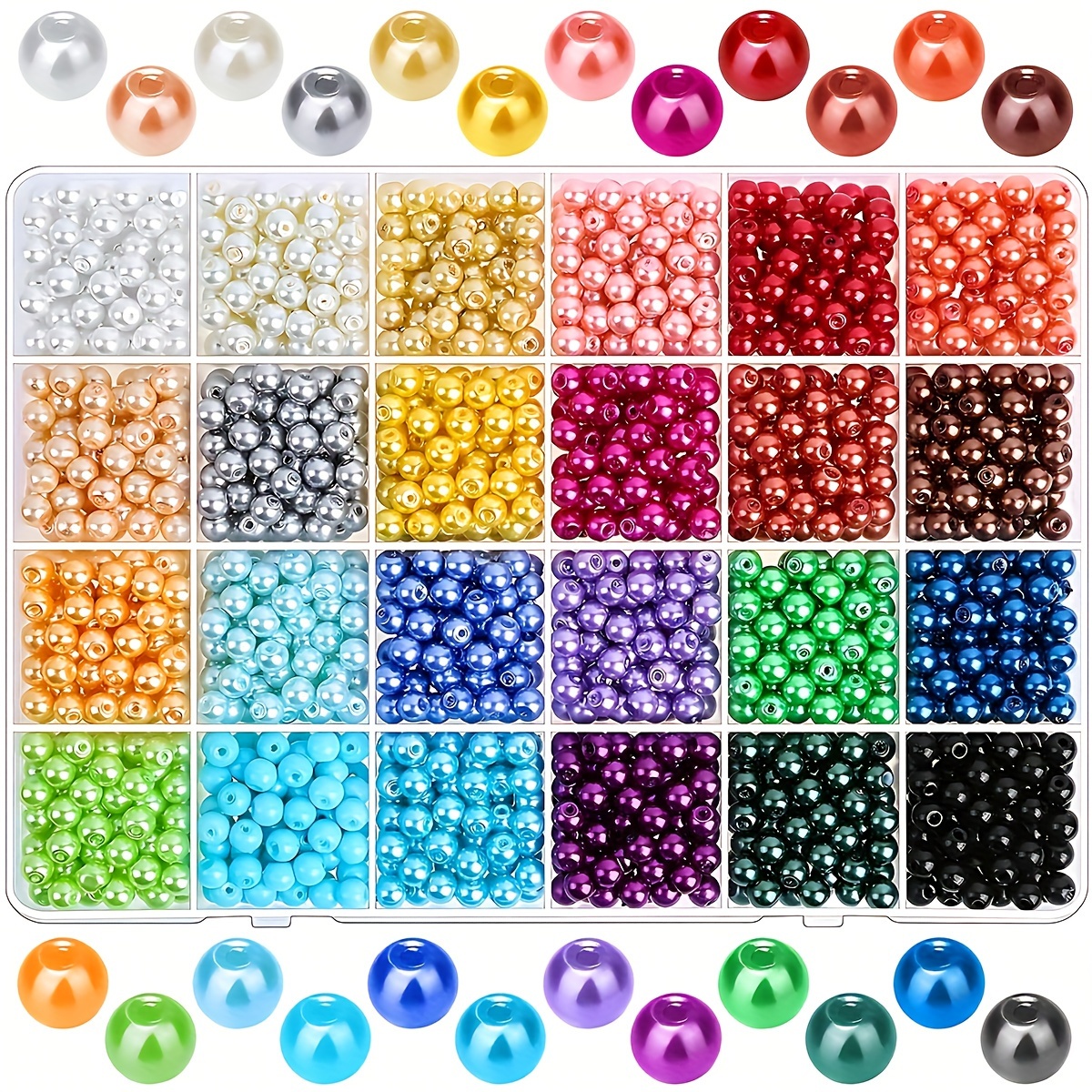 

1200+pcs 6mm Plastic - Round Set For , Bracelets & Necklaces - &