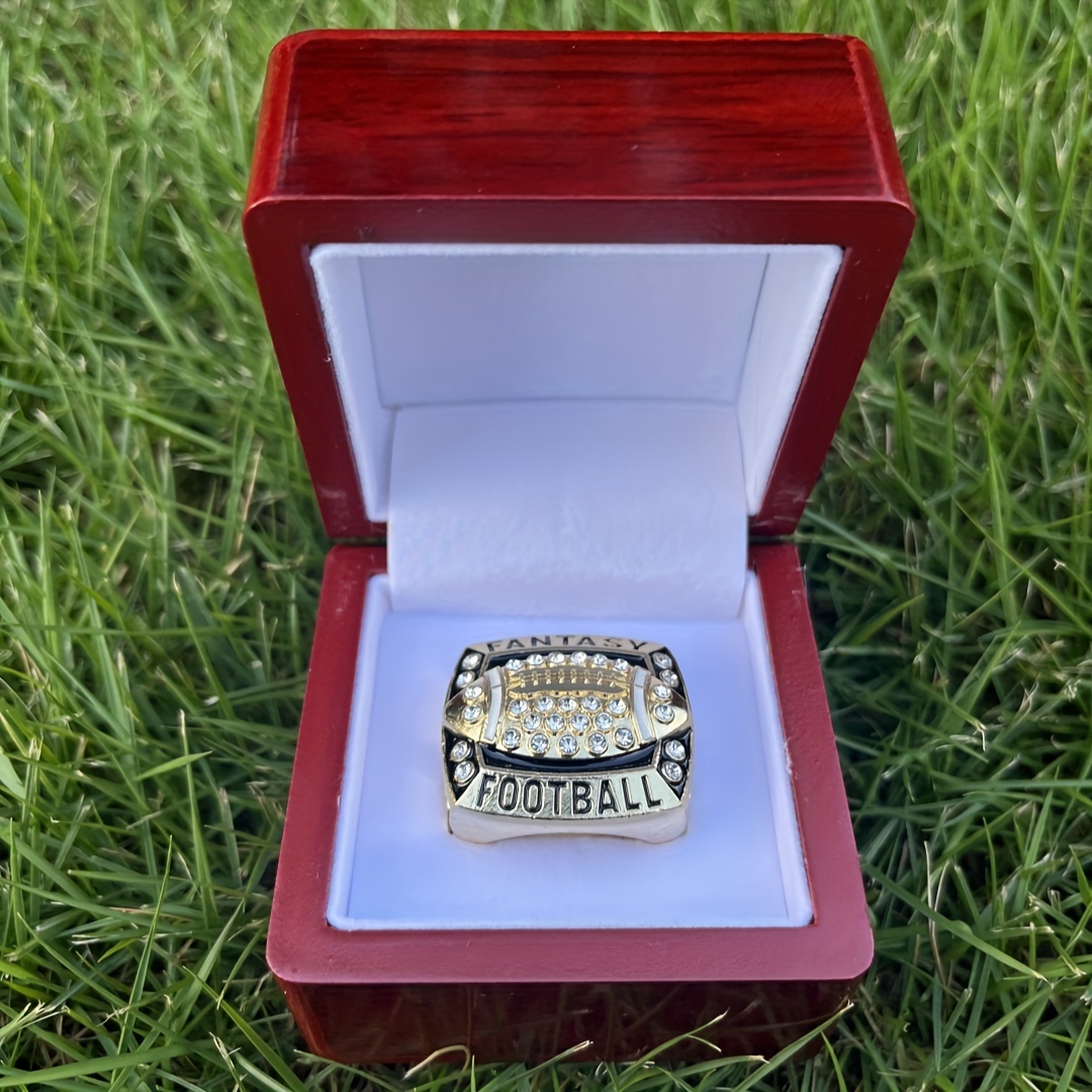 

Football Championship Ring With A Boutique Wooden Box For Gift Collection