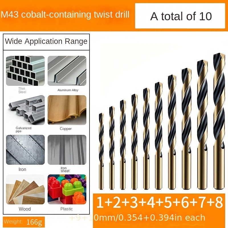 

High-durability Cobalt Drill Bit Set, 1-14mm - Stainless Steel With Special Angle For Iron & Aluminum Alloy, Waterproof & Rust-resistant