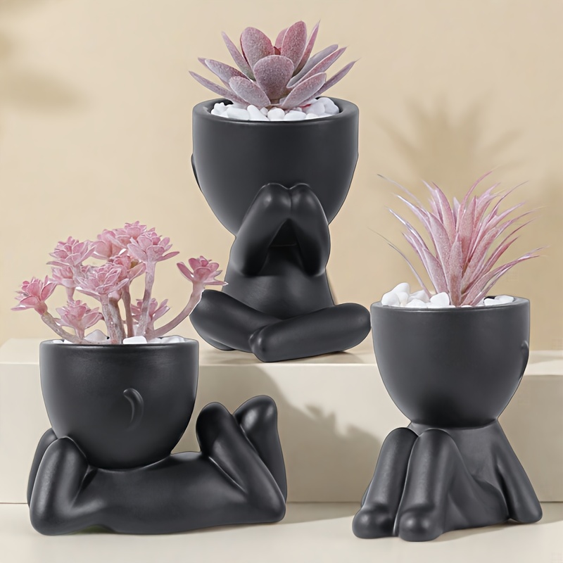 TEMU 3 Packs Of Artificial Pink Succulent Plants, Creative Doll Flower Pots, Desktop Ornaments, Casual Posture, And Cute Mini Artificial Succulent