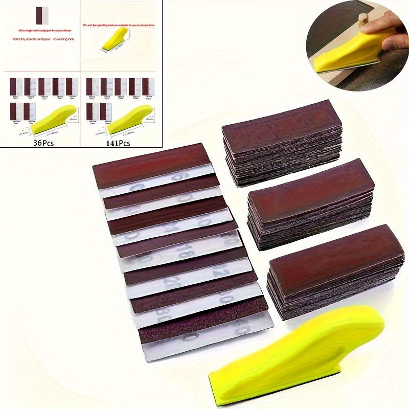 

1 /3/30/36/141 3.5 "x 1" & Sandpaper For , - Includes 7 Of Sandpaper - For Wood & Metal