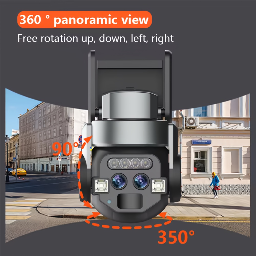 Cámara de seguridad PTZ inteligente de doble lente Jaxcam de 8MP con seguimiento automático por IA, zoom de 10X, visión nocturna a todo color, audio bidireccional, detección humana, WiFi, compresión H.265+, almacenamiento en la nube/tarjeta TF, alertas móviles, control remoto, vigilancia interior/exterior, montaje en techo/pared, compatible con la aplicación CareCamPro, cámara de seguridad para exteriores, cámara de seguridad moderna, grabación de alta resolución, CCTV tipo coreano para exteri