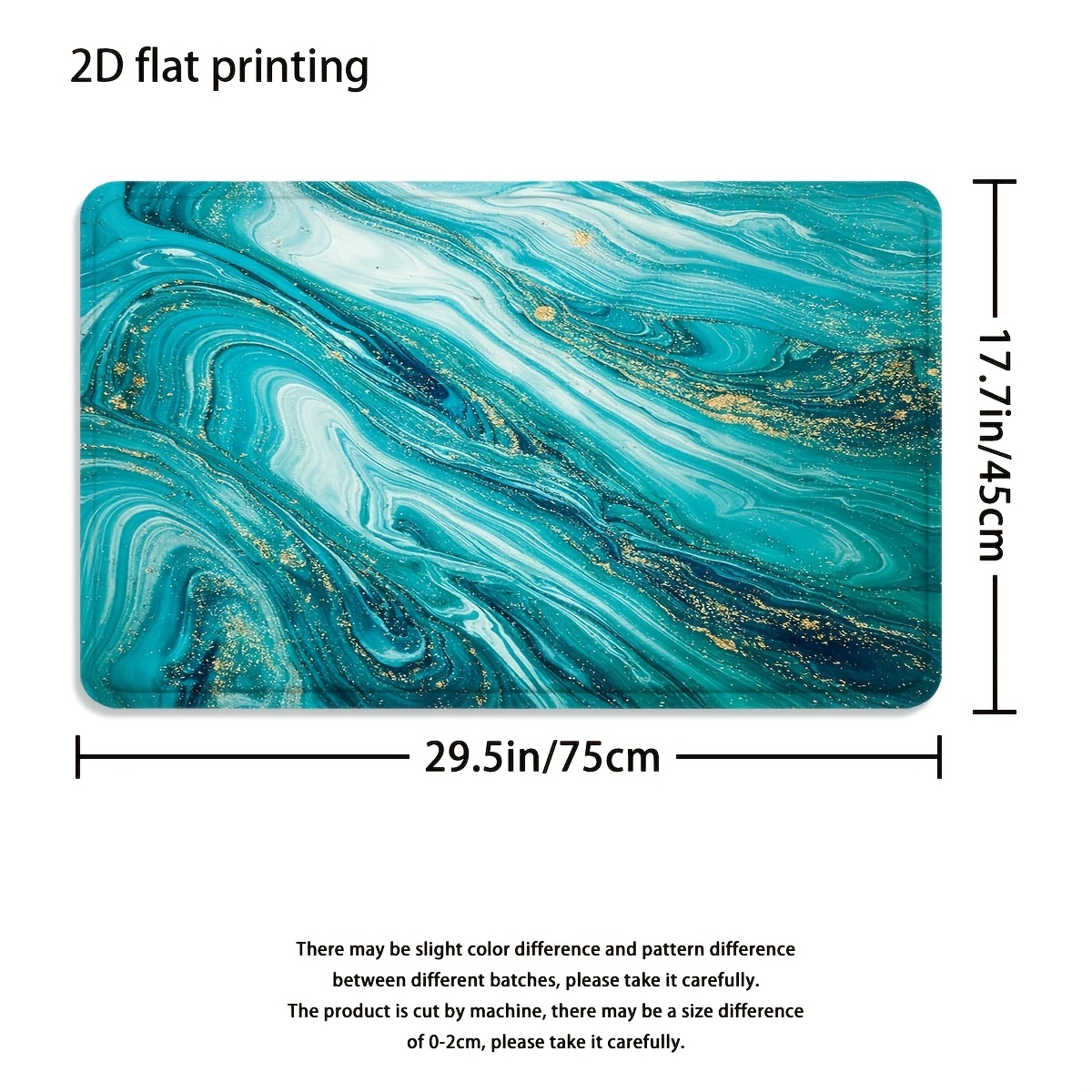 4pcs Ocean Style Shower Curtain Set with Elegant Teal Marble Texture