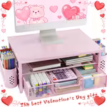 Local2-Tier Monitor & Laptop Stand Desk Organizer with Storage Shelf, Pen Holders - - Space-Saving Computer Holder Suitable for Office, Desk Accessories for Notebooks, Stationery, Post- Notes, Laptop Desk OrganizerOpen in new tab.