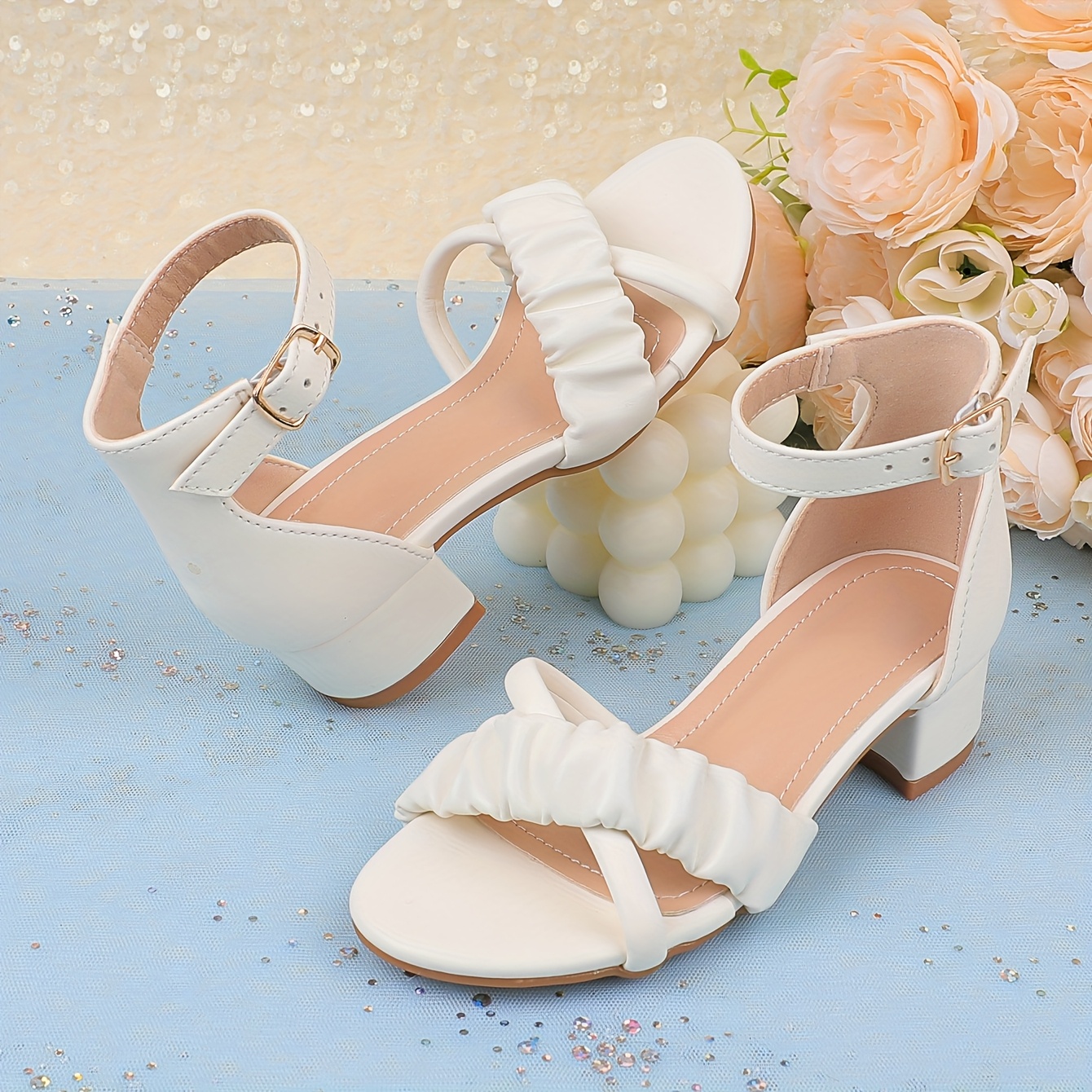 Sandals High Heels Summer Sandals With Small Heel Chic White Girls